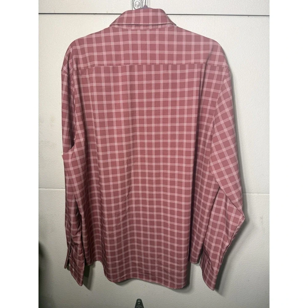 &COLLAR‎ Performance Dress Shirt Red Plaid Athletic Fit XL